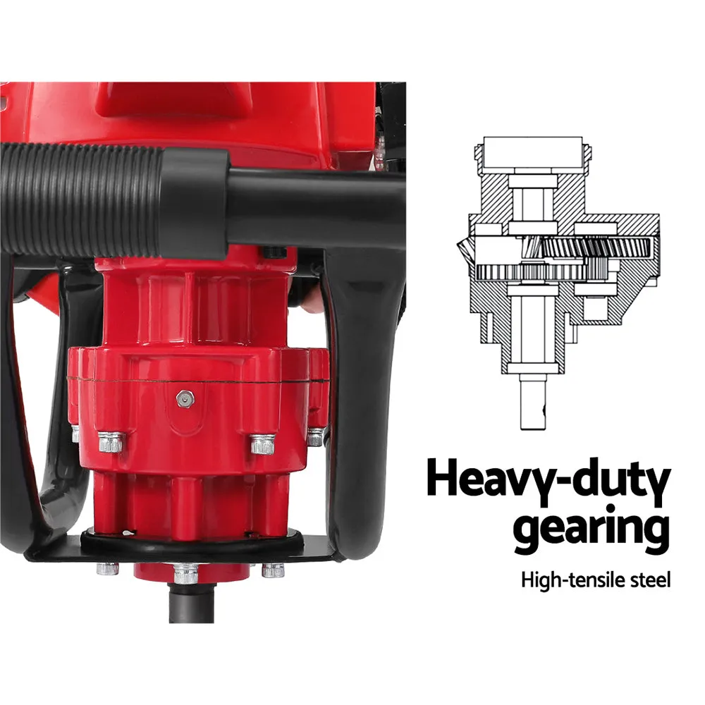 Giantz Petrol Post Hole Digger 92CC Drill Borer Fence Extension Auger Bits