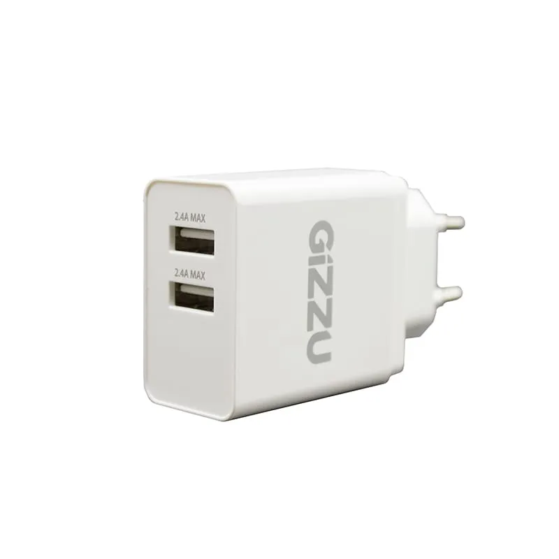 Gizzu Wall Charger Dual Usb Port 3.4A - White