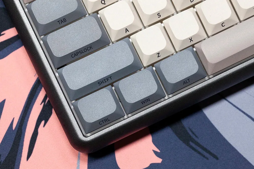 GKs Revelation Keycap for Low Profile MX Stem Gaming Mechanical Keyboard Dye Subbed Keycap Side print font Beige Grey Thin