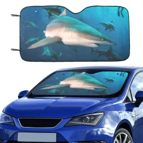 Great White Shark Windshield Sun Shade, Ocean Sea Underwater Car Accessories Auto Protector Window Vehicle Visor Screen Cover Cover Decor