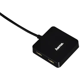 Hama 0.3M Buspowered 4 Ports USB 2.0 Hub - Black | 121318