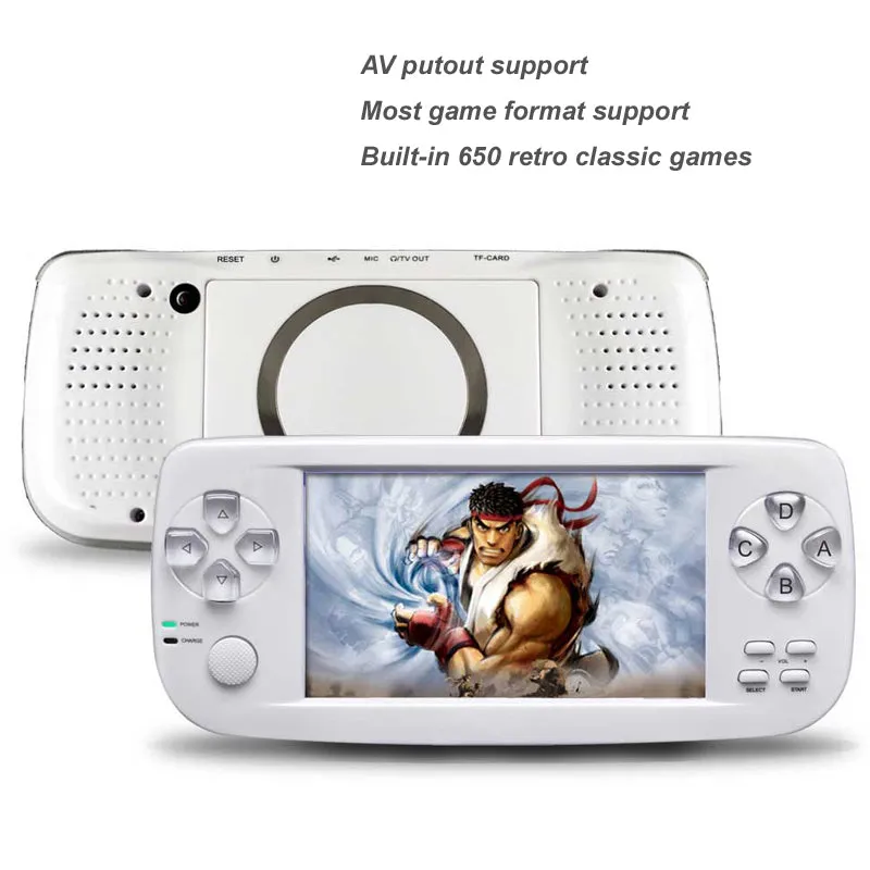 Handheld Game Player 64Bit 4.3" Built-in 653 Classic Games Multifunction Video Game Console Support AV Output K3