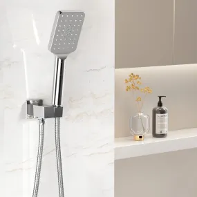 High Pressure Handheld Shower Head Set with Holder - Silver