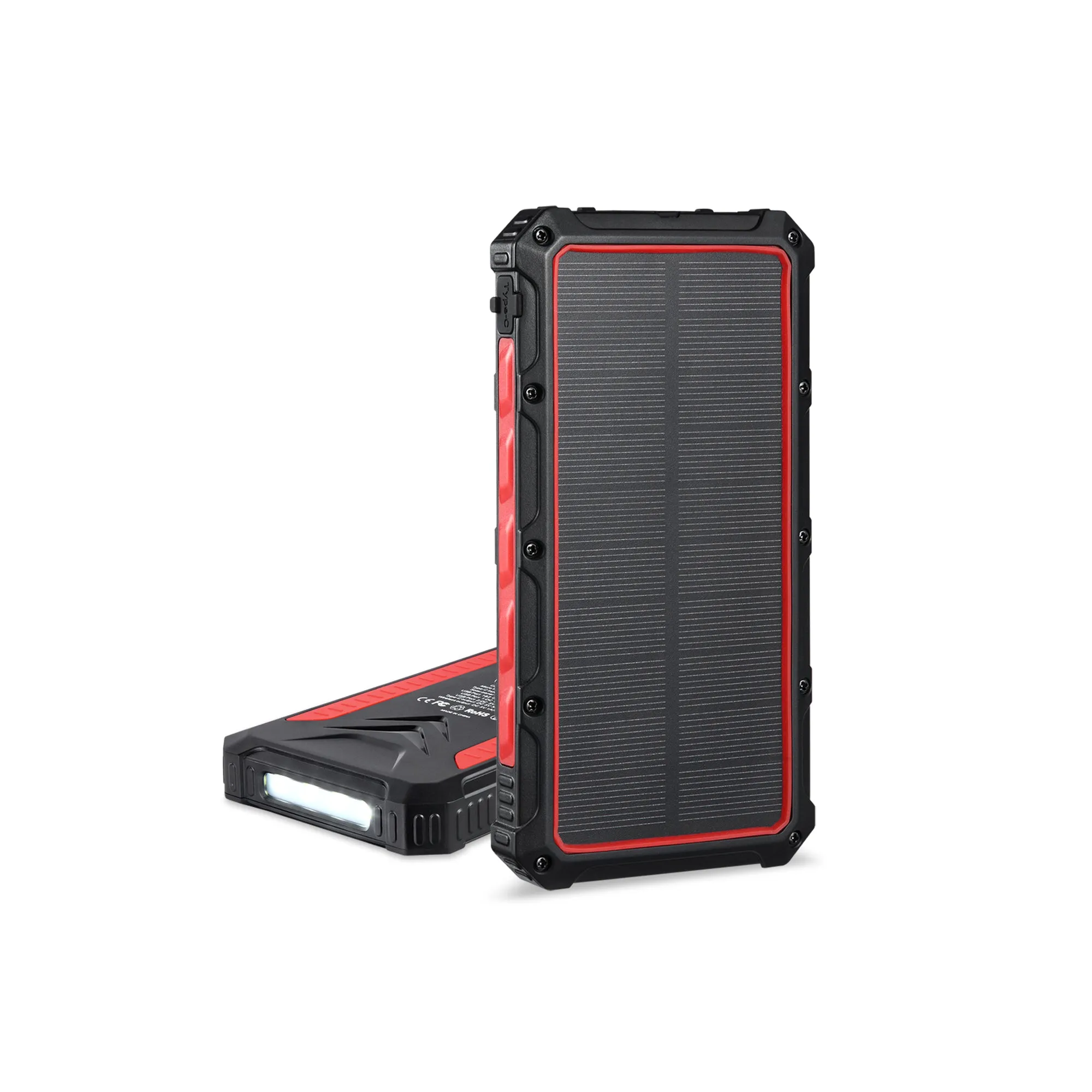 HOM Solar Power Bank for Apple iPhone and Android - Dual USB and Wireless Outputs - Charge Up to 3 Devices Simultaneously (16000mAh)