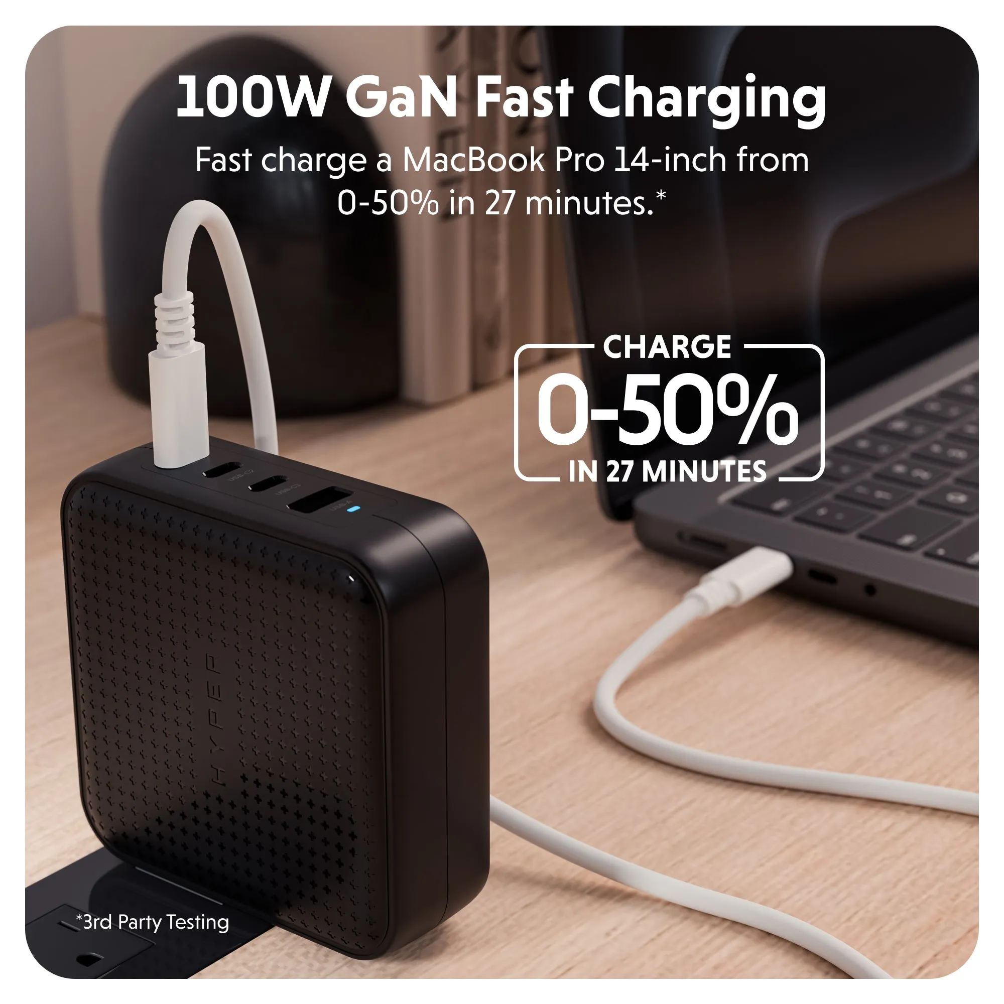 HyperJuice® 100W USB-C GaN Travel Charger - Black