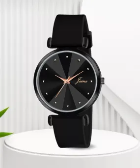 Jainx Black Silicone Band Analog Wrist Watch for Women - JW8552