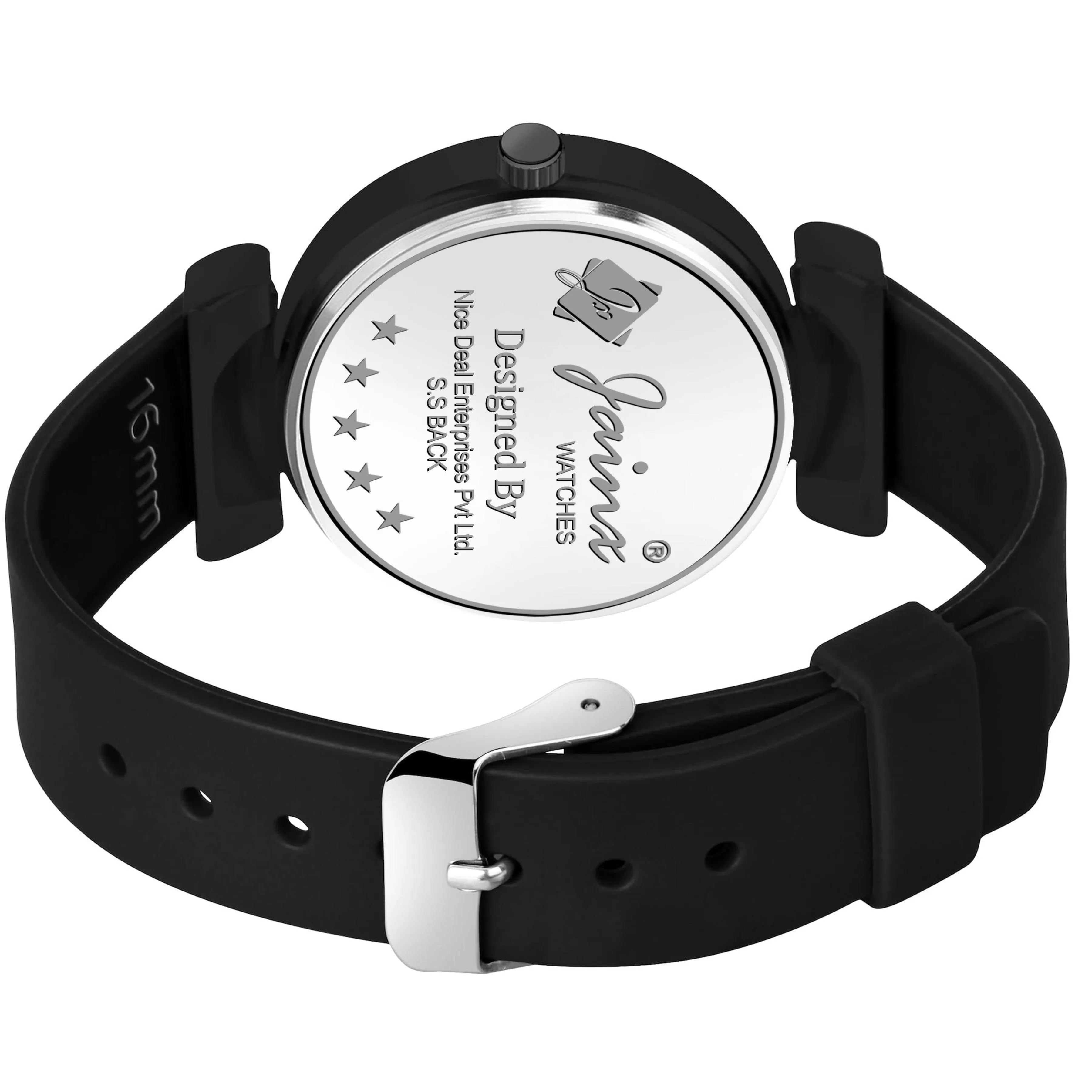 Jainx Black Silicone Band Analog Wrist Watch for Women - JW8552