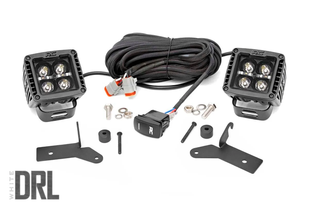 Jeep 2-inch LED Lower Windshield Kit (18-21 Wrangler JL, 20-21 Gladiator JT - Black-Series w/ White DRL)