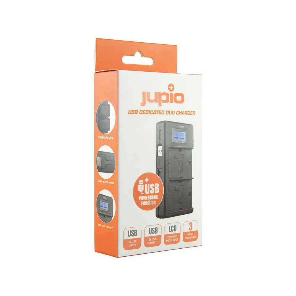 Jupio Dedicated Duo USB Charger with LCD For Panasonic DMW-BLF19E Batteries