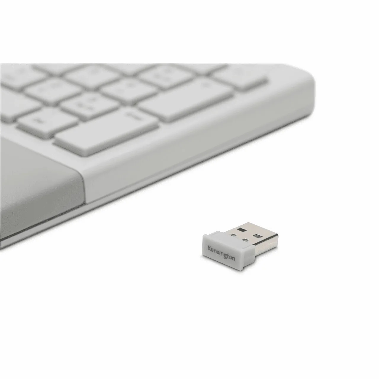 Kensington Dual Comfort Keyboard Split Keys Ergonomic Bluetooth|USB Wrist Rest Grey White