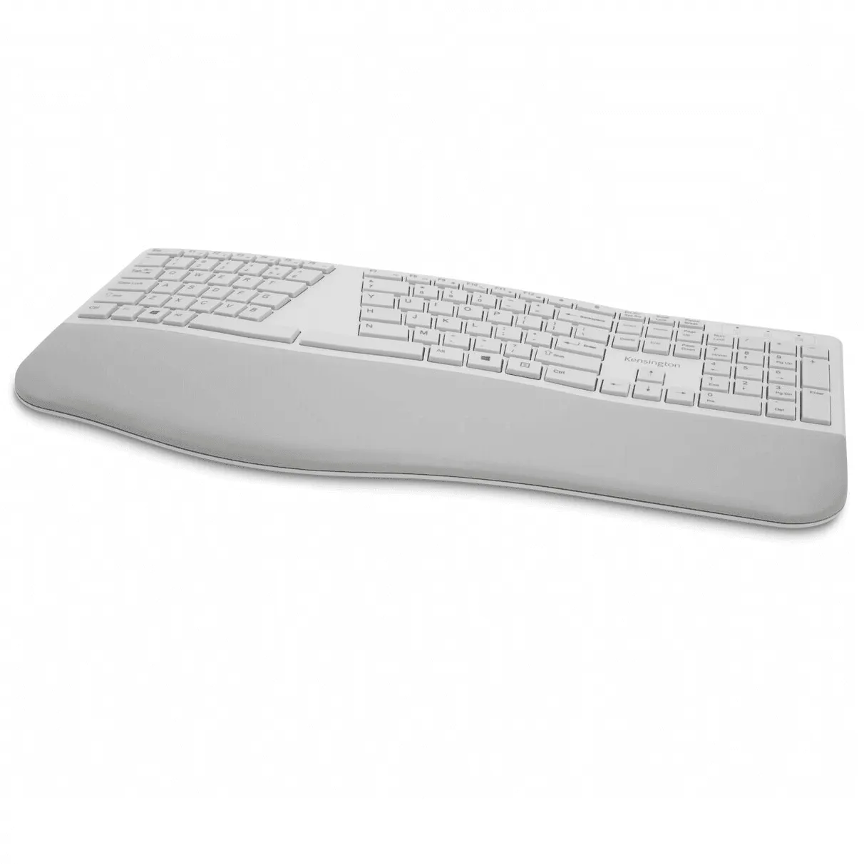 Kensington Dual Comfort Keyboard Split Keys Ergonomic Bluetooth|USB Wrist Rest Grey White