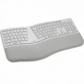 Kensington Dual Comfort Keyboard Split Keys Ergonomic Bluetooth|USB Wrist Rest Grey White