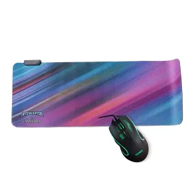 KOZEN Rainbow Programmable Optical Gaming Mouse Wired, 1 & Interceptor Mouse Pad Large, RGB Mouse Pad for Laptop, Extended Mouse Pad, Keyboard & Mouse Pad, Desk Pad, Keyboard Pad, 1