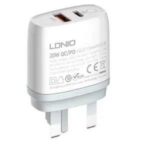 LDNIO 20W USB-C PD & 18W USB-A QC3.0 Main Charger - White | 601532