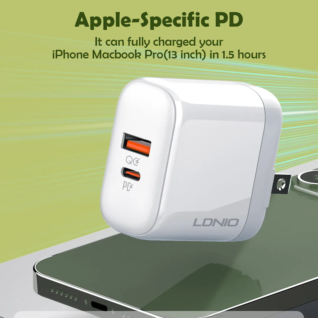 LDNIO 45W Dual USB-C   QC4.0 Super Fast Charger