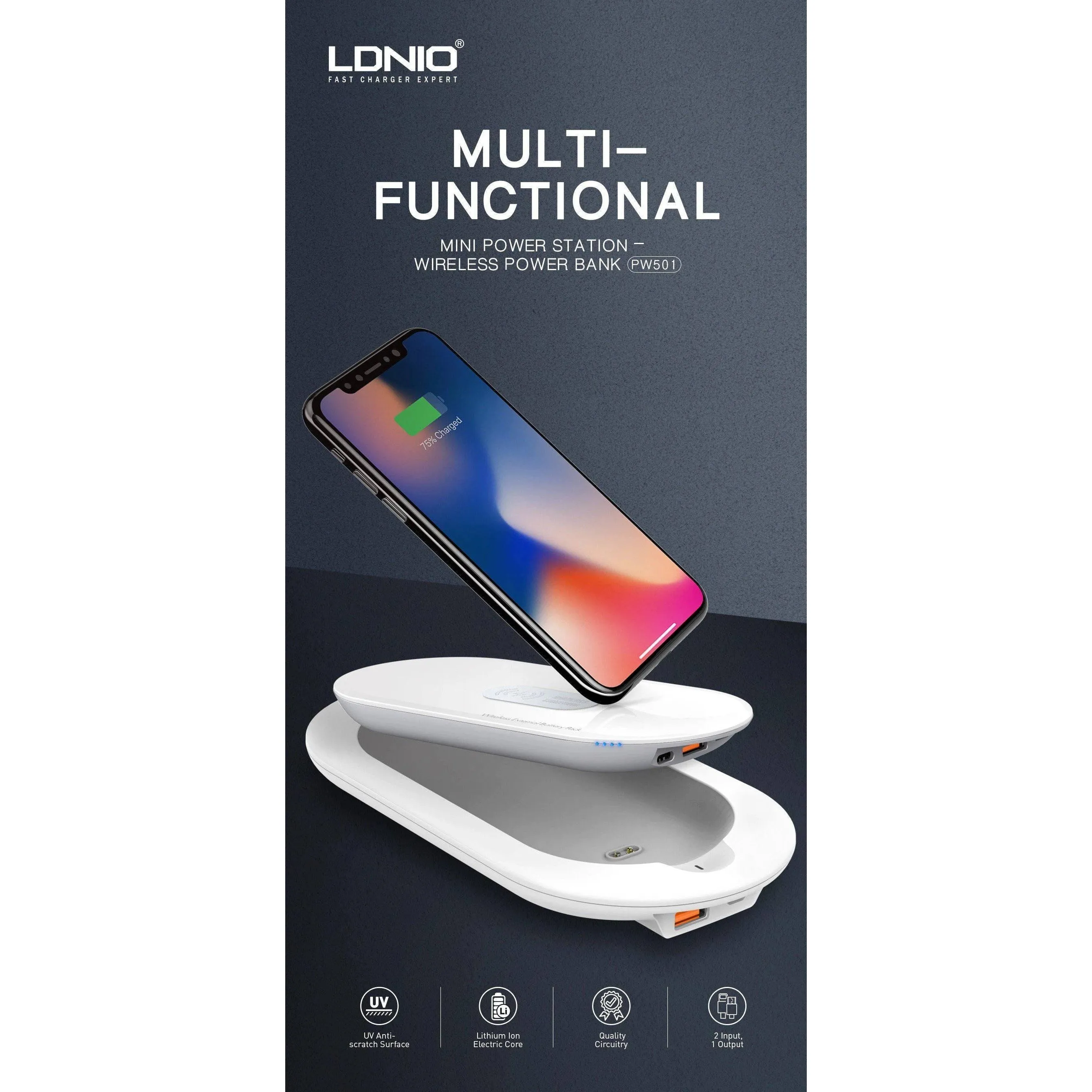 LDNIO Wireless Portable Charger 5000mAh