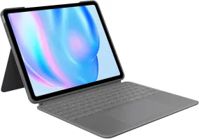 Logitech Combo Touch Keyboard Case for iPad Pro 11" (M2, 4th/5th Gen) - Detachable Backlit Keyboard with Kickstand, QWERTY UK Layout - Grey