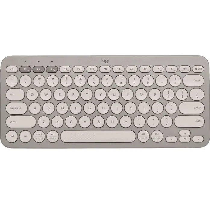 Logitech K380 Bluetooth Multi-Device Keyboard Sand Grey Compact