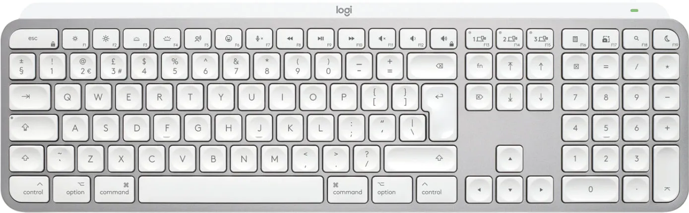 Logitech Master Series Mx Keys S For Mac - Keyboard - Full Size - Backlit - Wireless - Bluetooth Le - Qwerty - Uk - Pale