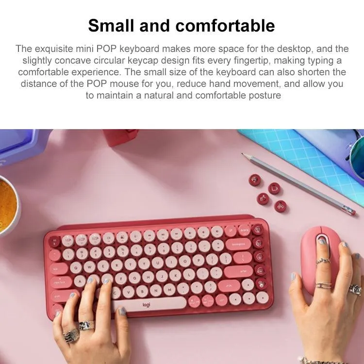 Logitech POP KEYS Colorful Bluetooth Mechanical Keyboard with Round Keycaps