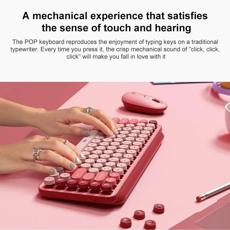 Logitech POP KEYS Colorful Bluetooth Mechanical Keyboard with Round Keycaps