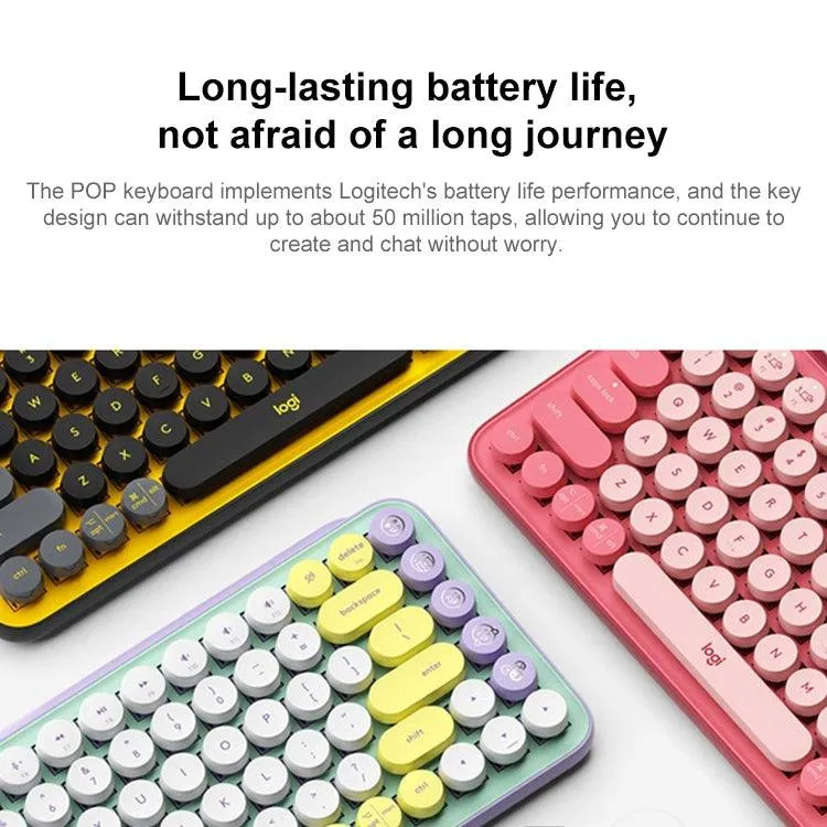 Logitech POP KEYS Colorful Bluetooth Mechanical Keyboard with Round Keycaps