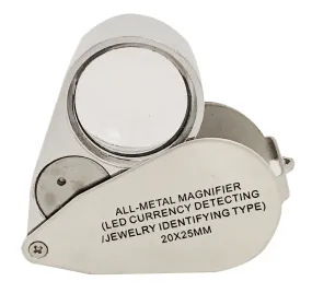 Magnifier w/LED Light - Metal Body Hand Held