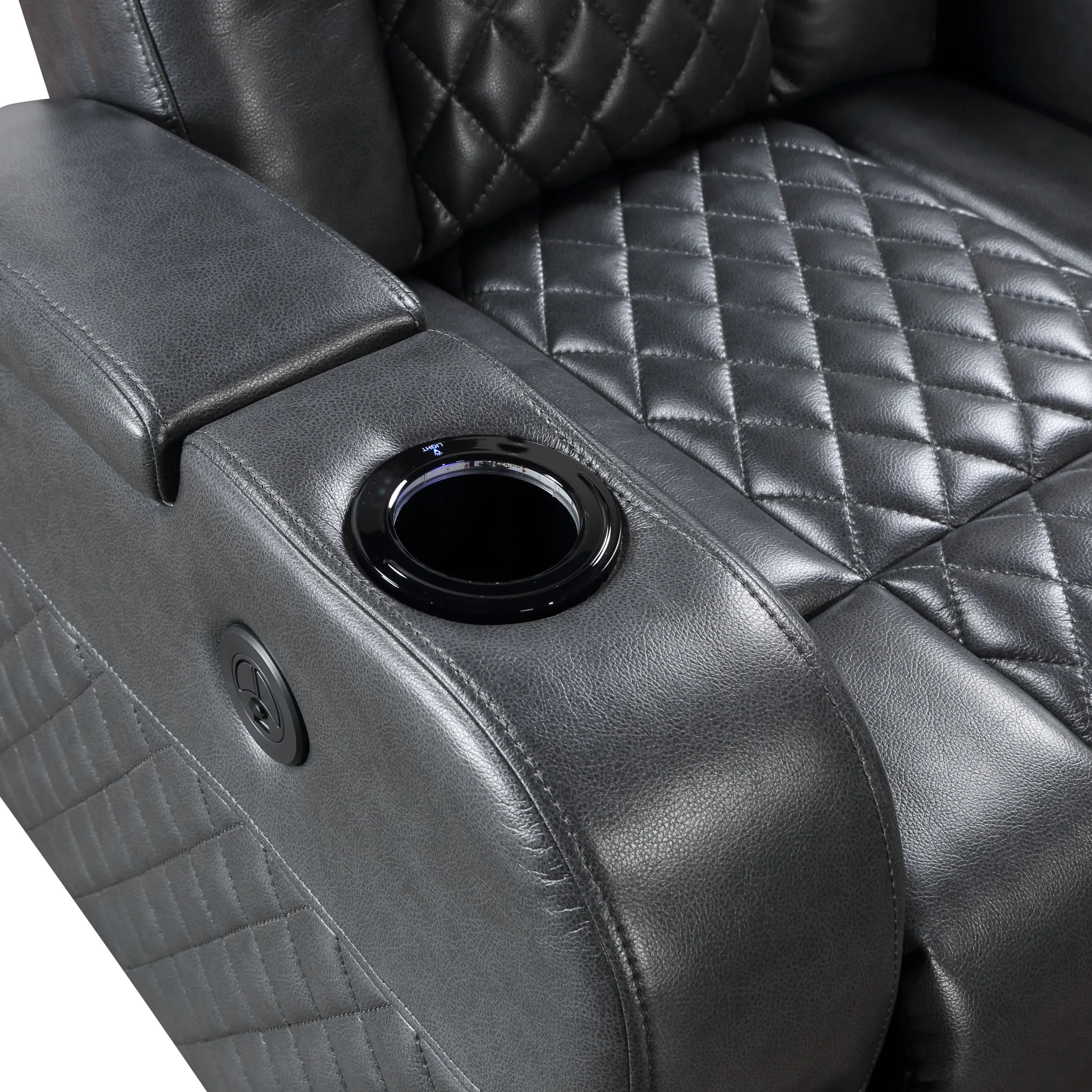 Merritt Power Recliner with Bluetooth - Dark Gray