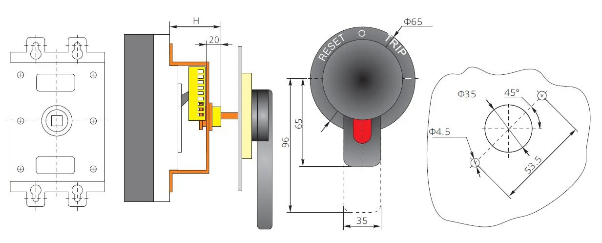 MOD1 3N ERH, Extended Rotary Handle for MCCB MOD1 Series