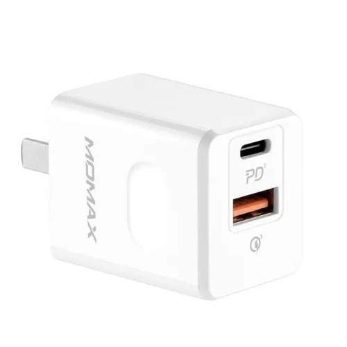 Momax One Plug Dual Port 20W Fast Charger (UM16) - White - Brand New