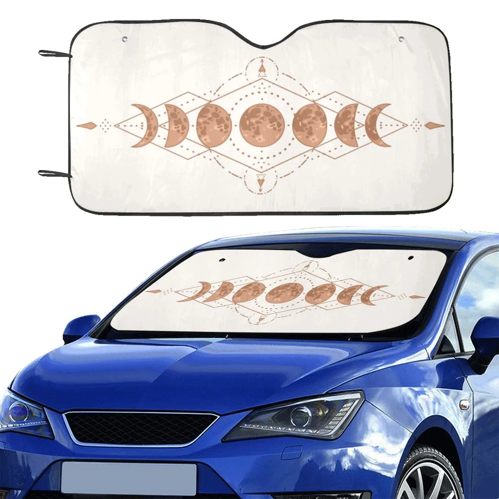 Moon Phases Windshield Sun Shade, Car Accessories Auto Cover Protector Window Visor Universal Screen Decor