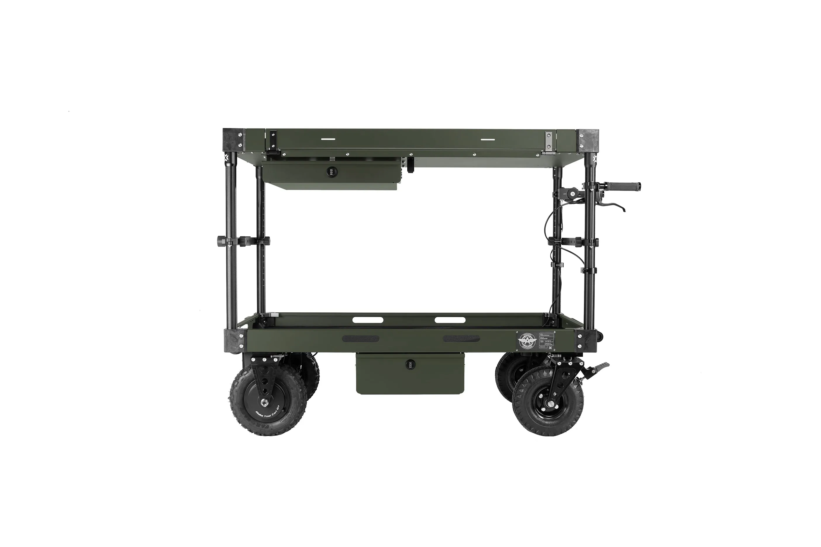 Motorized Fixed Height Partially-Collapsible Utility Cart