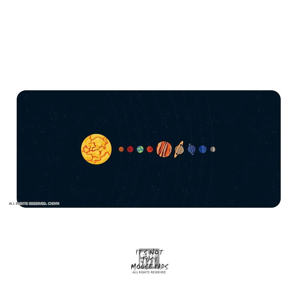 Mousepad Solar System Planet 900 400 4mm Stitched Edges /Rubber High quality soft outer space Universe SUN