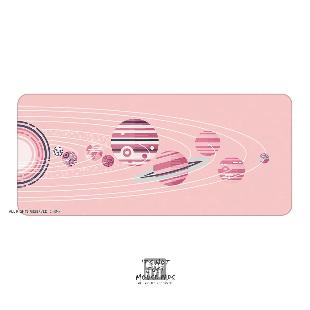 Mousepad Solar System Planet 900 400 4mm Stitched Edges /Rubber High quality soft outer space Universe SUN