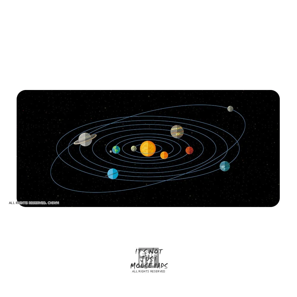 Mousepad Solar System Planet 900 400 4mm Stitched Edges /Rubber High quality soft outer space Universe SUN