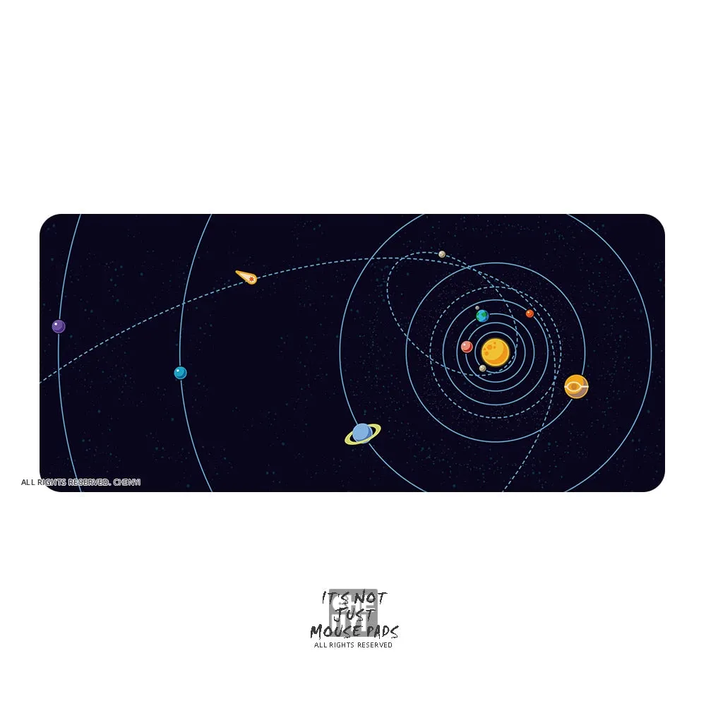 Mousepad Solar System Planet 900 400 4mm Stitched Edges /Rubber High quality soft outer space Universe SUN