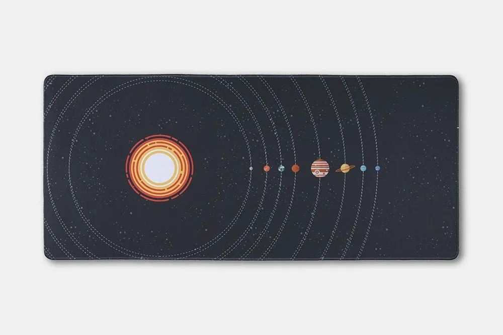 Mousepad Solar System Planet 900 400 4mm Stitched Edges /Rubber High quality soft outer space Universe SUN