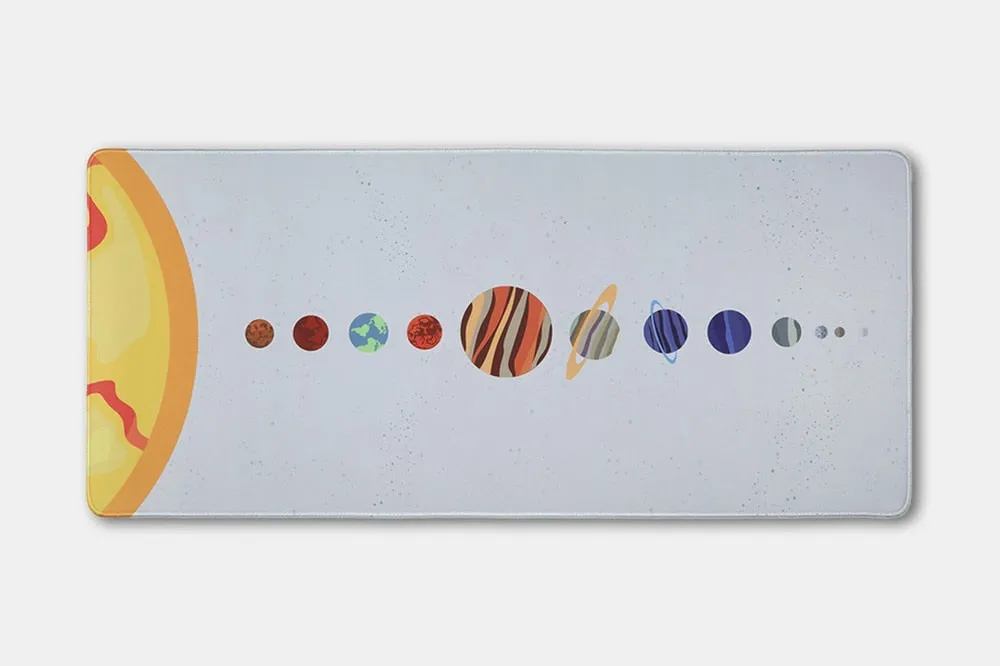 Mousepad Solar System Planet 900 400 4mm Stitched Edges /Rubber High quality soft outer space Universe SUN