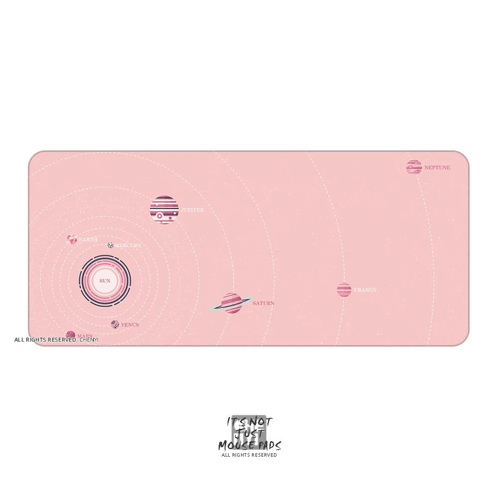 Mousepad Solar System Planet 900 400 4mm Stitched Edges /Rubber High quality soft outer space Universe SUN