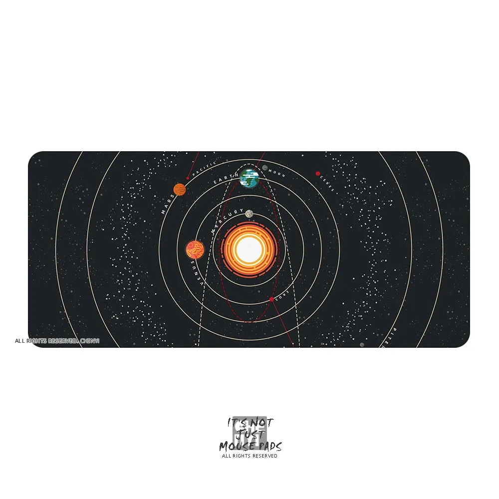 Mousepad Solar System Planet 900 400 4mm Stitched Edges /Rubber High quality soft outer space Universe SUN