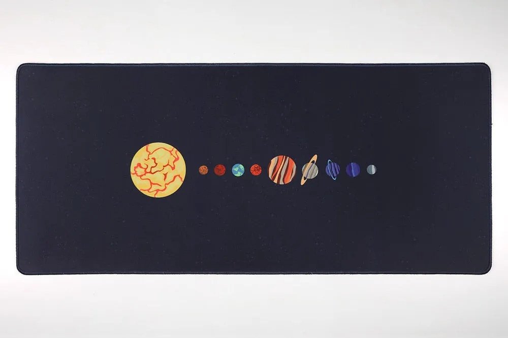 Mousepad Solar System Planet 900 400 4mm Stitched Edges /Rubber High quality soft outer space Universe SUN