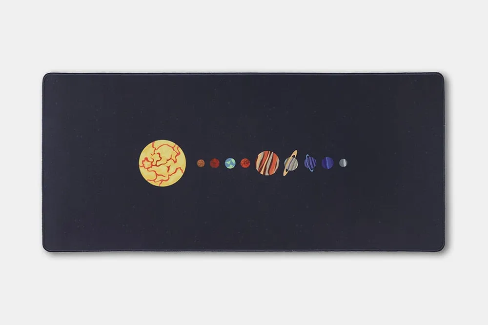 Mousepad Solar System Planet 900 400 4mm Stitched Edges /Rubber High quality soft outer space Universe SUN