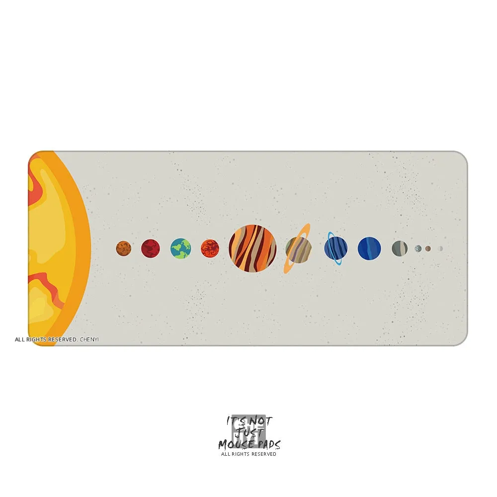 Mousepad Solar System Planet 900 400 4mm Stitched Edges /Rubber High quality soft outer space Universe SUN