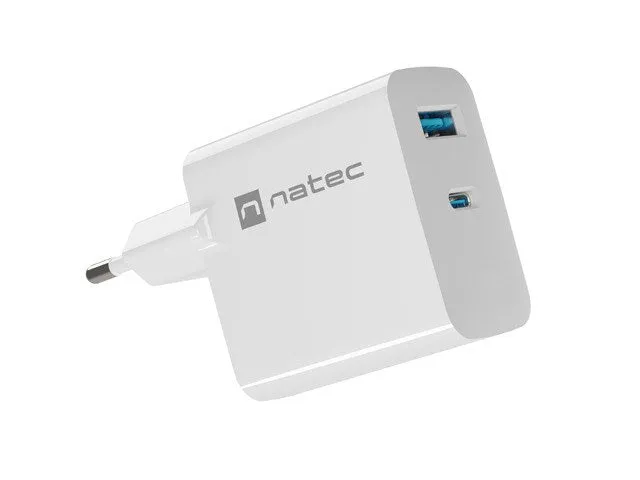 Natec Ribera Gan Charger 1X Usb-A   1X Usb-C 45W White