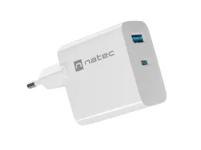 Natec Ribera Gan Charger 1X Usb-A   1X Usb-C 65W White