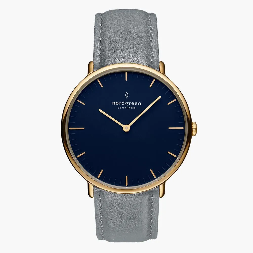 Native | Navy Dial - Grey Leather