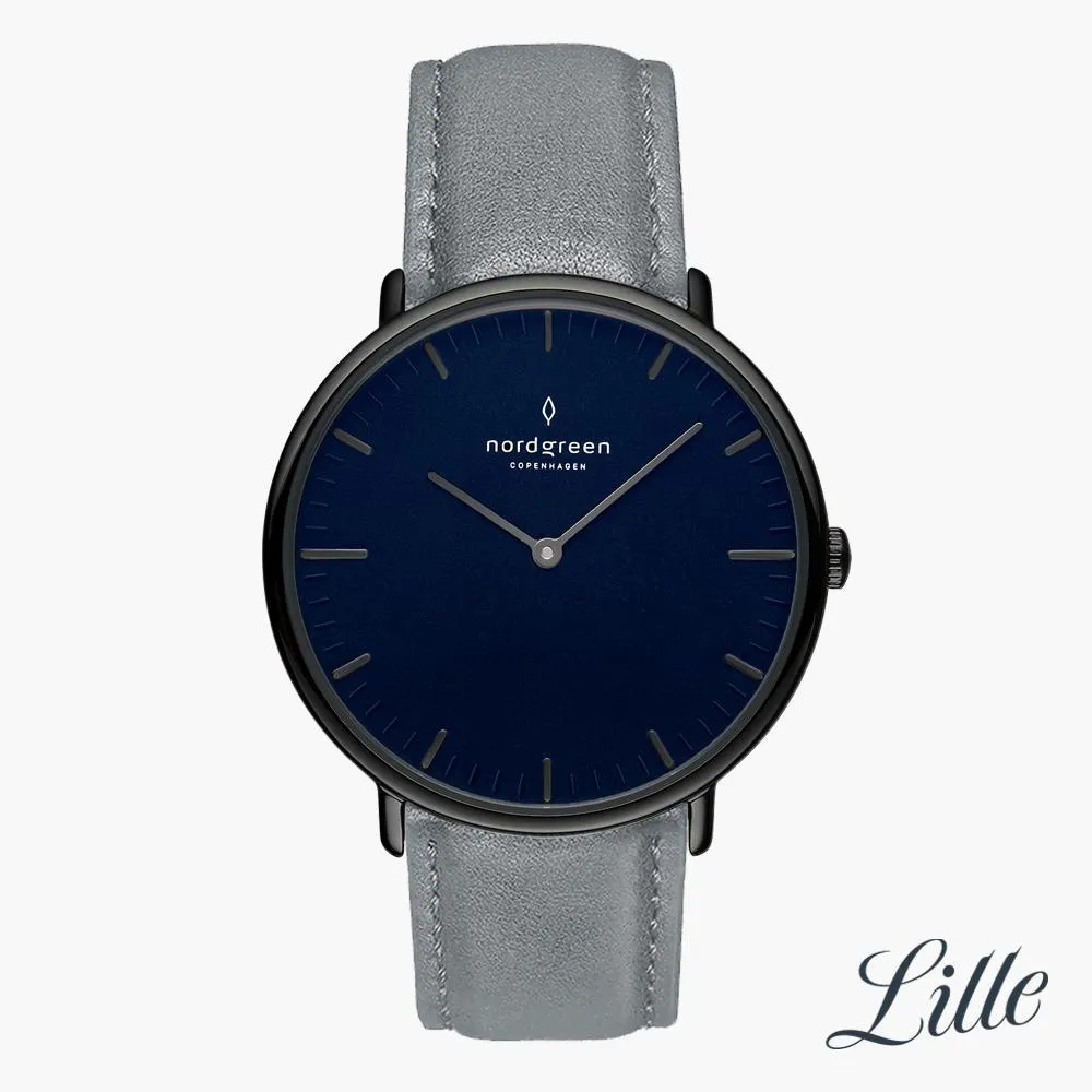 Native | Navy Dial - Grey Leather