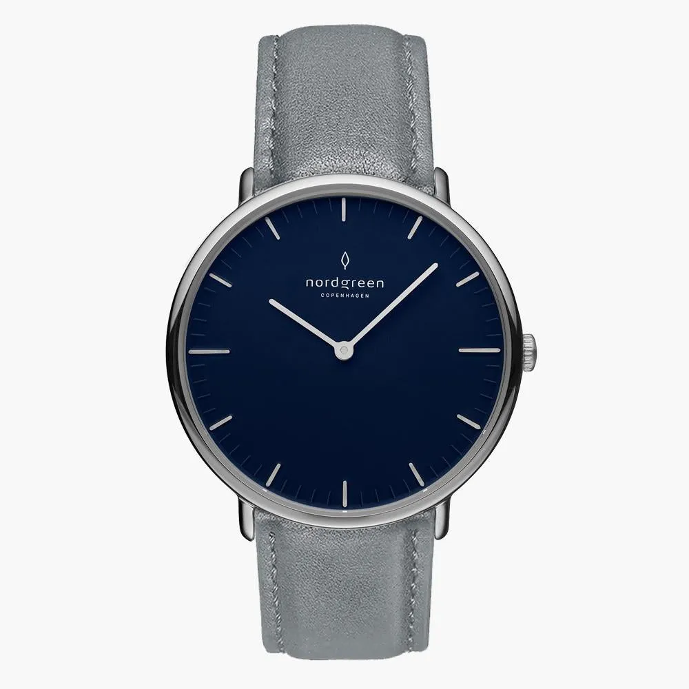 Native | Navy Dial - Grey Leather