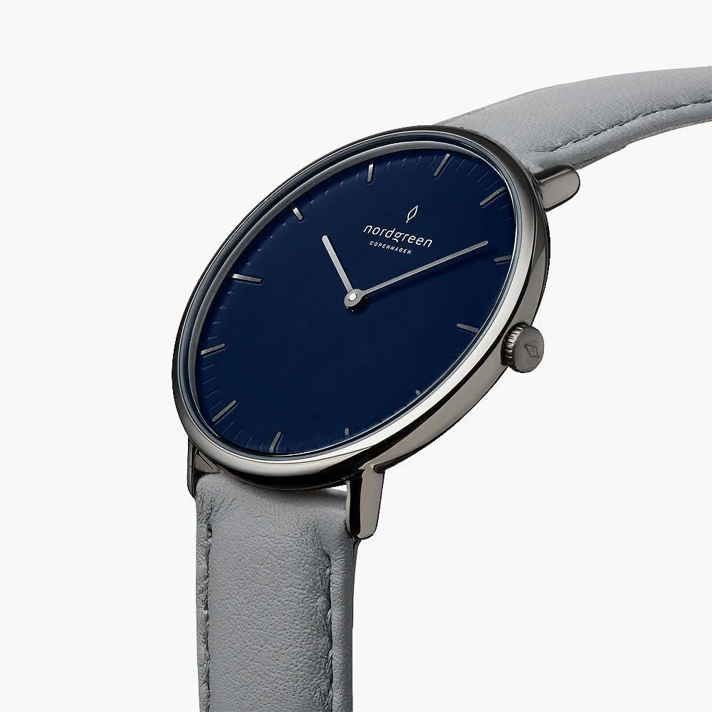 Native | Navy Dial - Grey Leather