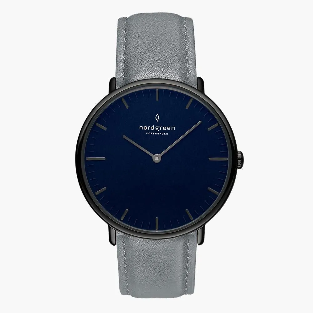 Native | Navy Dial - Grey Leather